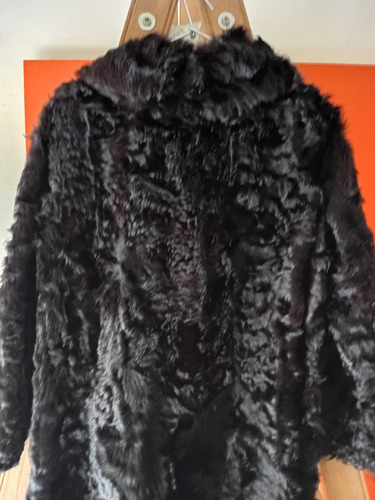 Tapado De Piel Natural Negro. Vintage. Impecable!! (Usado)
