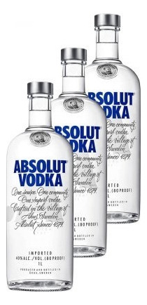 3 Unidades Absolut Original 1l
