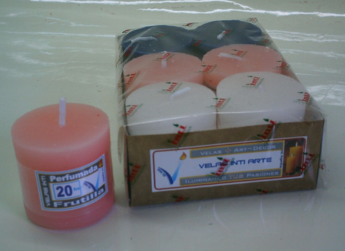 Imagen 3 de 9 de R66p - 1 Velas Redonda Perfumada 6x6 Cm / 20hs