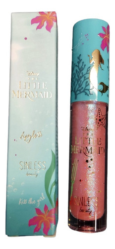 Lip Gloss Little De La Sirenita Little Mermaid Set Sinless Acabado Glitter Color Rosa