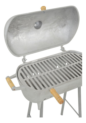 Churrasqueira Média A Bafo Aluminio Fundido Com Pés