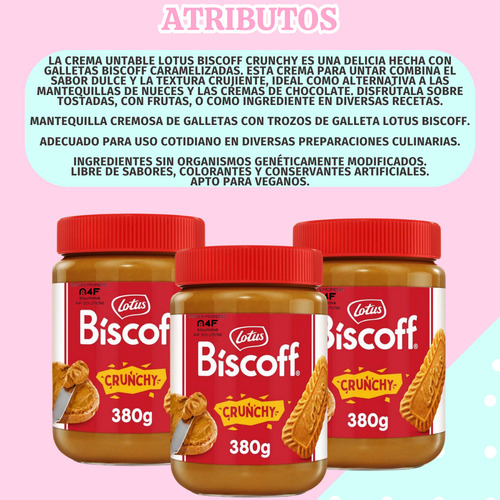 Crema Untable Lotus Biscoff Galleta Crunchy 380g 3 Pz