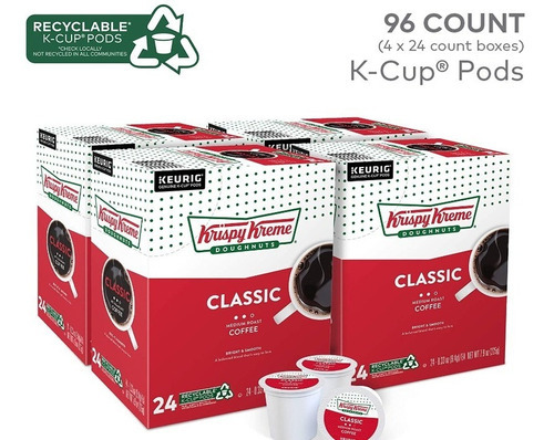 Cafe Keurig Krispy Kreeme Medium Roast Coffee 96 K-cups