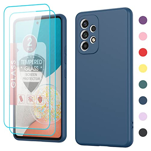 Funda Para Samsung Galaxy A53 5g Azul Silicon Liquido Con Su