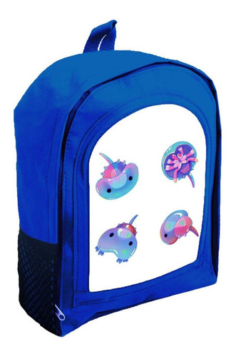 Mochila Azul Infantil  Nena Nene Bichos Kawaii Rr19