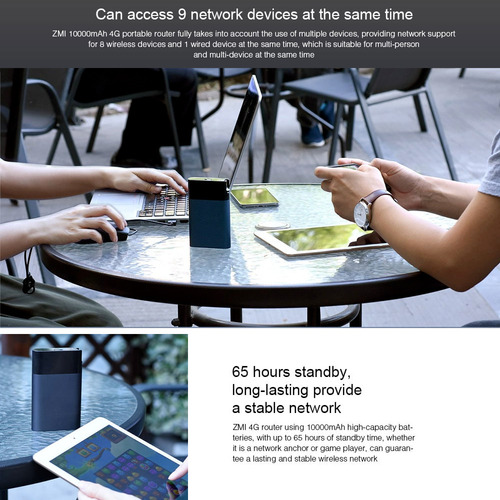Modem Portatil Wifi 4g Lte + Power Bank 10000mah Zmi + Case
