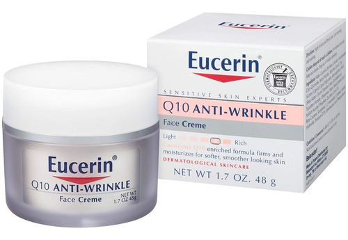 Crema Eucerin Piel Sensible Para Rostro Con Q10, Antiarrugas