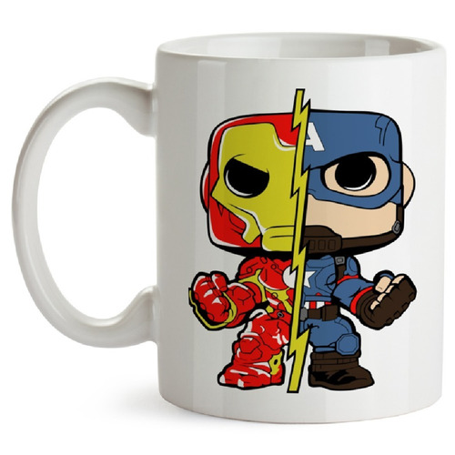 Mug Civil War Marvel Capitan America Ironman Tipo Pop