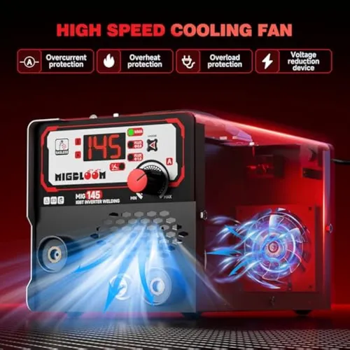 Soldadora Mig Flux Core 110 V - 145 A 3 En 1 Sin Gas