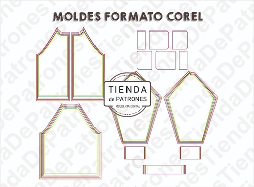 Molde Patrón Coreldraw Campera Ranglan Hombre Del Xs Al 2xl