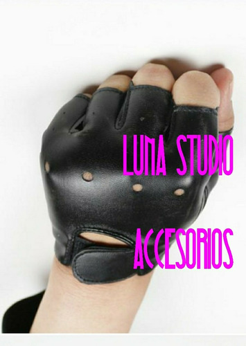 Guantes Cuero Conducción Niño Niña Dedos Libres