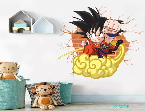 Adesivo Decorativo Parede Dragon Ball Z Goku Madeira Oferta