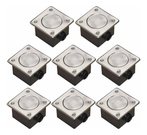 Kit 8 Caixa De Passagem Iluminação Led Piscinas Tampa Inox
