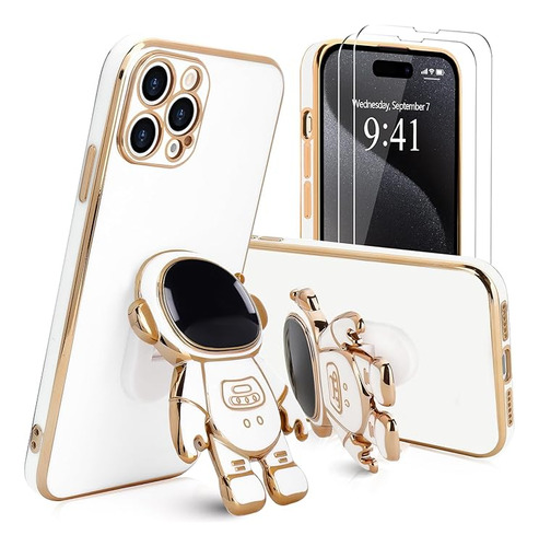 Funda Astronauta + 2 Protec De Pant Para iPhone 15 Pro Max B