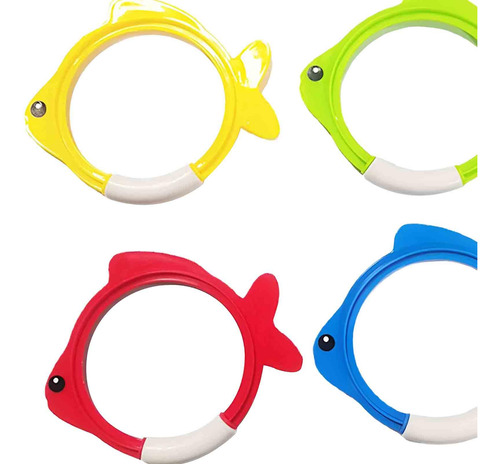 4x Juguetes De Anillo De De Buceo, Juguetes De 19x16cm