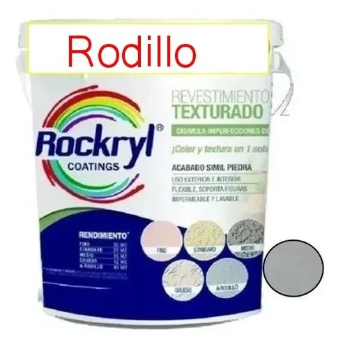 Membrana Liquida Texturada Paredes Rockryl 20 Lts Grises