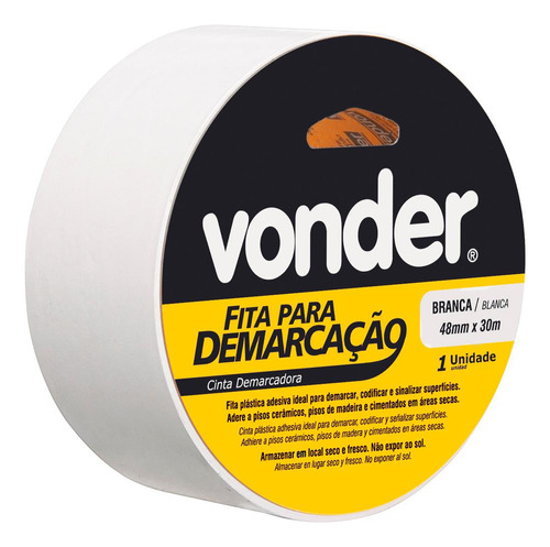 Fita Para Demarcação De Solo 48mmx30m Branca - Vonder