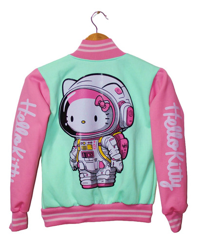 Chaquetas Béisbol D Hello Kitty Chamarra Universitaria Niñas