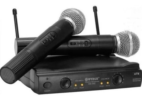 Kit Microfonos Inalambricos Wvngr Sm-58 Receptor Uhf Karaoke