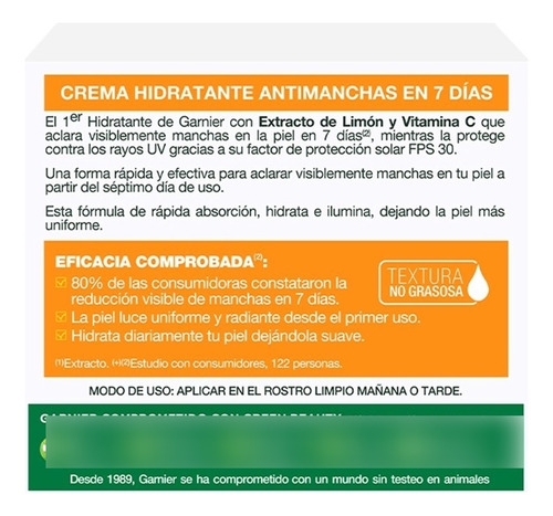 Crema Garnier Express Aclara Antimanchas Con Vitamina C 50ml