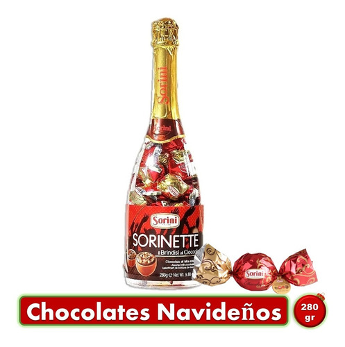 Estuche Botella Con Chocolates Sorini Italia Sorinette 280gr