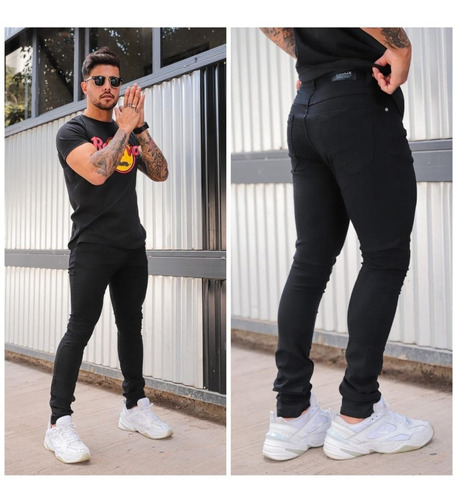 Imagem 4 de 4 de Kit 3 Calças Masculina Jeans Sarja Elastano Skinny Barato