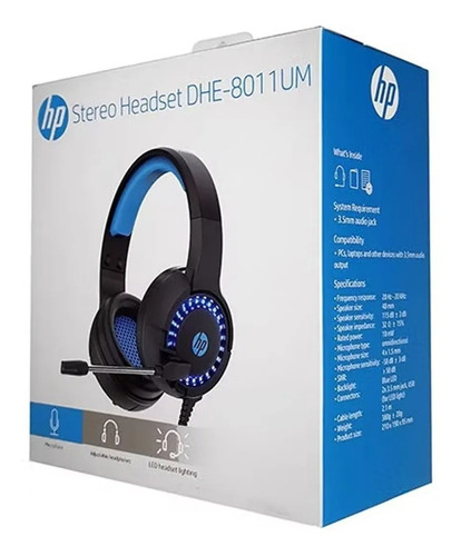 Imagen 10 de 10 de Auriculares Gamer Hp Over Ear Stereo Ajustable Con Microfono