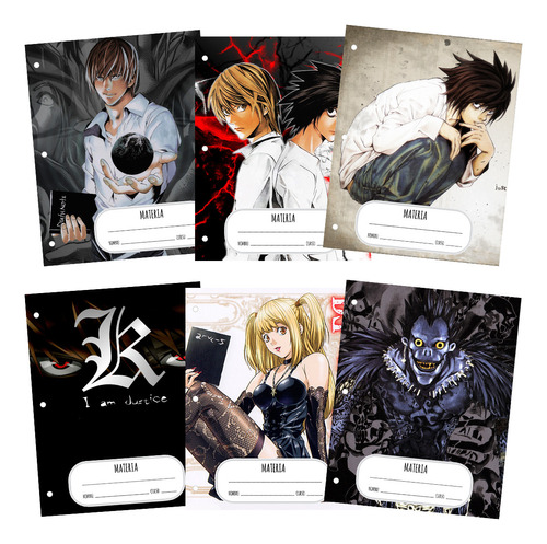 Asignaturas / Separadores  X 6 Un - Death Note - Anime