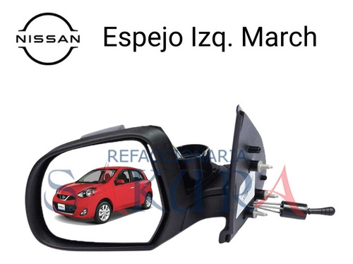Espejo Lateral Izquierdo Manual March 2016 Nissan