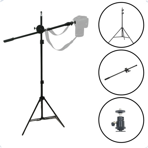 Tripé Girafa 360 Giratório Horizontal P/ Iluminação E Video