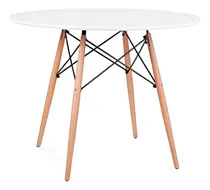 Comprar Mesa Eames Living Comedor Redonda Laqueada Pata Madera 100cm