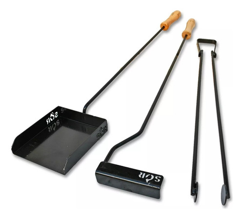 Kit Herramientas Parrilla Pala Atizador Pinza Asador Premium
