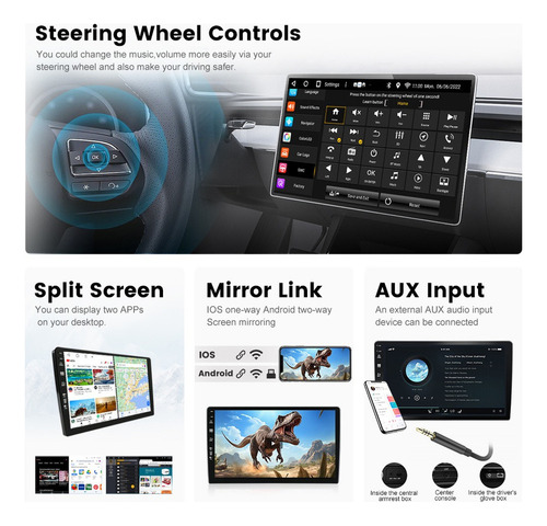 6+128g Auto Estéreo Táctil Para Renault Clio 4 Zoe 2016-2019