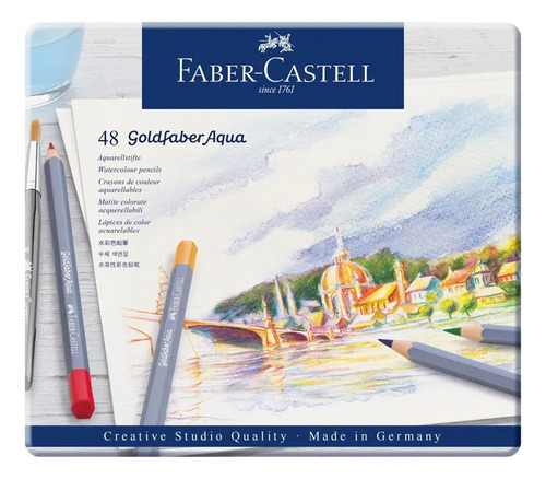 Lápices Acuarelables Faber-castell Goldfaber Aqua 48 Colores