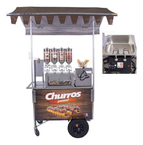 Carrinho Churros Masseira Fuso 4 Doceiras E Resistência - R2
