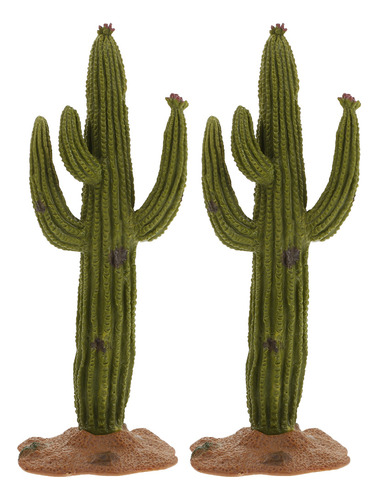 Figuras Simuladas De Suculentas, Modelo Cactus, 2 Unidades