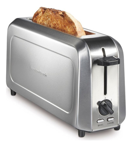 Tostador De Pan Y Bagels Hamilton Beach Ranura Extra Ancha Color Plateado