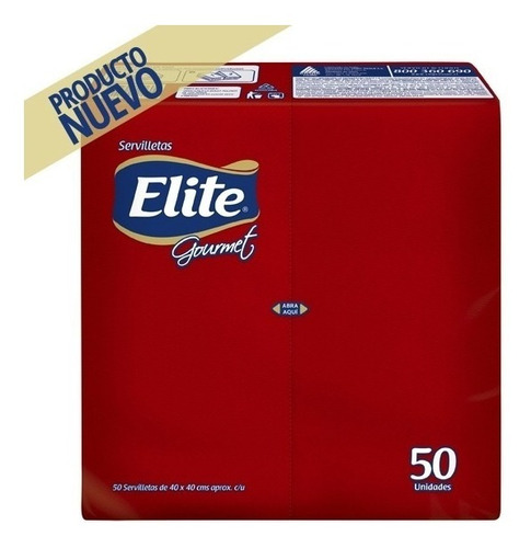 Servilleta Elite Gourmet Roja 50 Uds X 12 Pqte