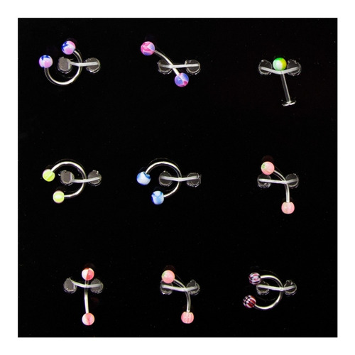 Display Piercing Gr Surtido De Modelos Y Colores 36 Pcs