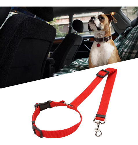 4 Cinturón De Seguridad Para Perros Y Mascotas, Rojo