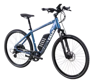 Bike Elétrica Caloi E-vibe City Tour Aro 700 Shimano 8v Cor Azul Tamanho do quadro 18/G