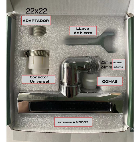 Extensor Llave Grifo Lavaplatos - Alta Presion 360° 4 Modos
