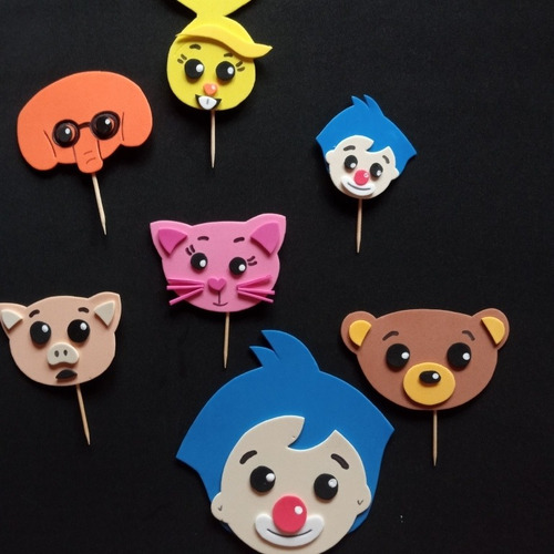 Imagen 4 de 8 de Topper Para Torta Cupcakes Payaso Plim Plim Pinchos Goma Eva