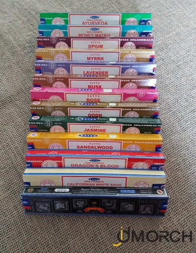 Imagem 4 de 10 de Incenso Nag Champa Satya Aromas Mx 12cx D15gr+brinde-full