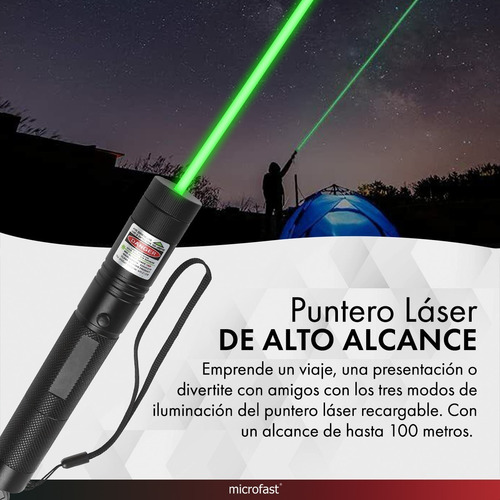 Imagen 4 de 6 de Puntero Láser Potente Verde Efecto Lluvia 8800mah Recargable