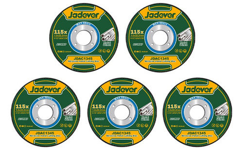 Disco De Corte Metal 4 Pulgadas 115x1.0mm 5 Piezas Jadever
