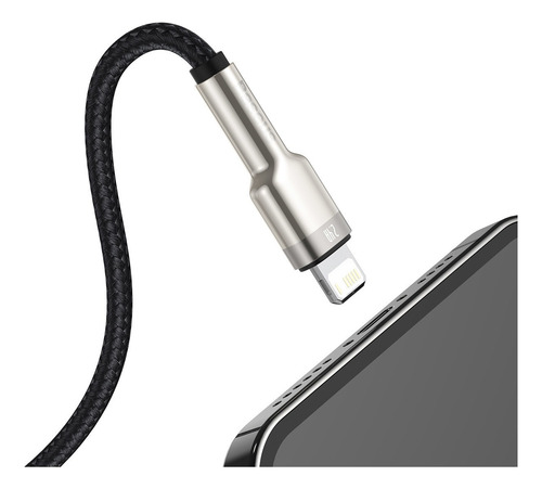 Cable De Datos Usb A Lightning 2.4a 1m Metal Negro Baseus