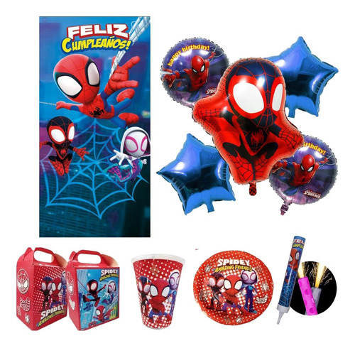 Spidey Y Sus Amigos Paquete Fiesta Cumple 30 Niños