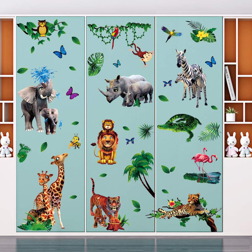 Adhesivos De Pared Am Amaonm Con Dibujos Animados De Zoológi