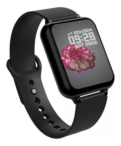 Smartwatch Besoner B57 1.3", malla  negra